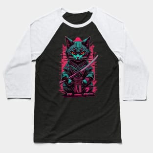 Cyberpunk Cat Baseball T-Shirt